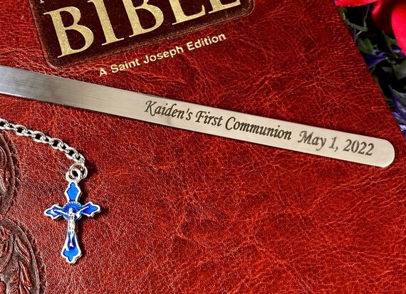 First Communion Gift!!Personalized First Communion, Baptism, or Confirmation Bookmark - First Communion gift - Bible Accessory