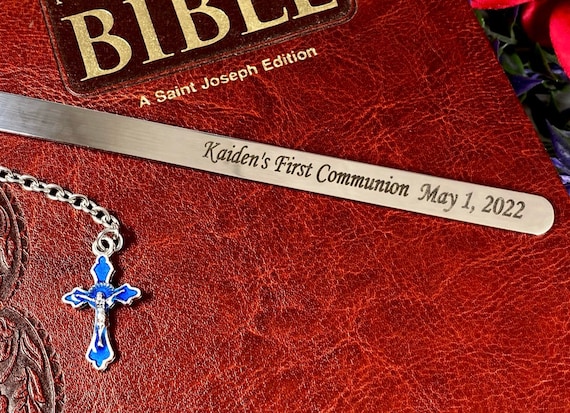 First Communion Gift!!Personalized First Communion, Baptism, or Confirmation Bookmark - First Communion gift - Bible Accessory