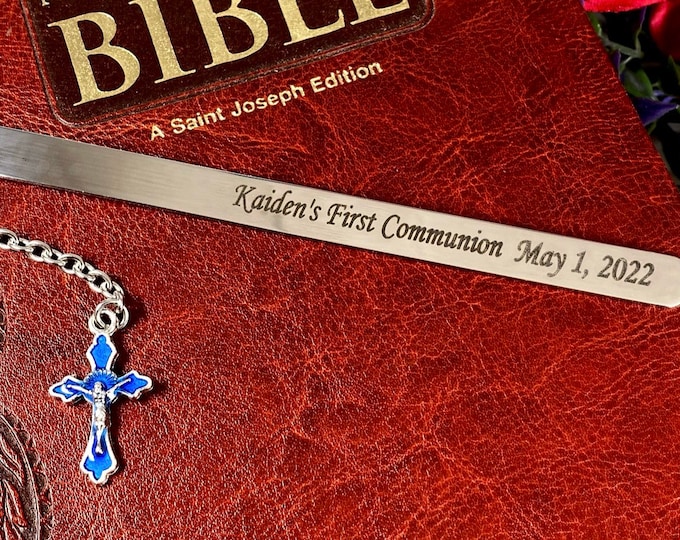 First Communion Gift!!Personalized First Communion, Baptism, or Confirmation Bookmark - First Communion gift - Bible Accessory