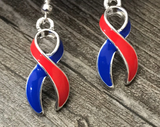 CHD ribbon earrings - CHD awareness jewelry