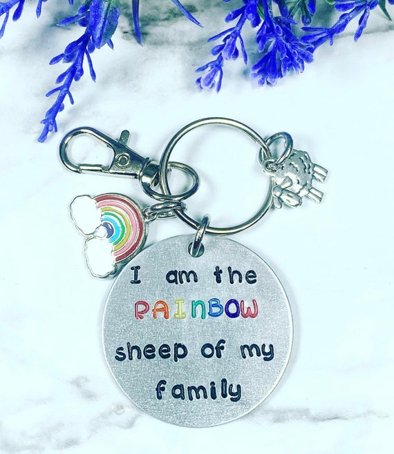 I am the RAINBOW sheep of my family- LGBTQ keychain - Rainbow Keychain