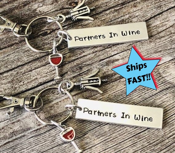 Partners in Wine - BFF keychains - Best Friend Gifts