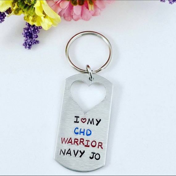 I love my CHD Warrior - Personalized Name CHD Awareness Keychain