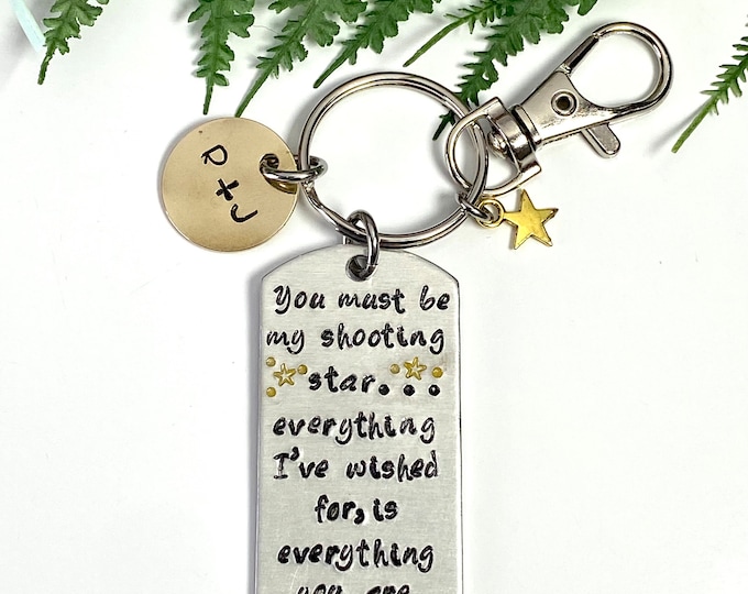 You are my shooting star - Anniversary Keychain- Lover's Keychain PERSONALIZED