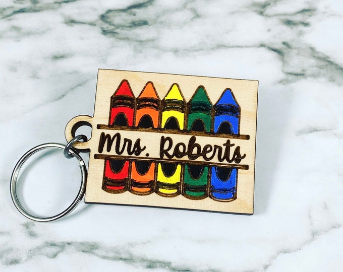 Teacher Name Keychain - Personalized Teacher Keychain - Teacher Appreciation