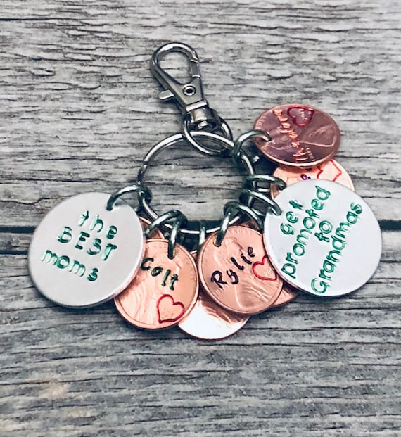 The BEST moms get promotes to grandma! CUSTOM lucky penny keychain *2022 Pennies NOT in stock*