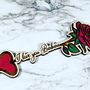 Custom message rose - Personalized Wooden Roses - Valentines Rose/Anniversary Rose- Wooden Word Rose - Unique Rose