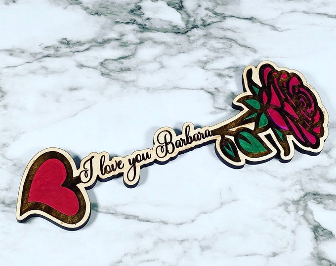 Custom message rose - Personalized Wooden Roses - Valentines Rose/Anniversary Rose- Wooden Word Rose - Unique Rose