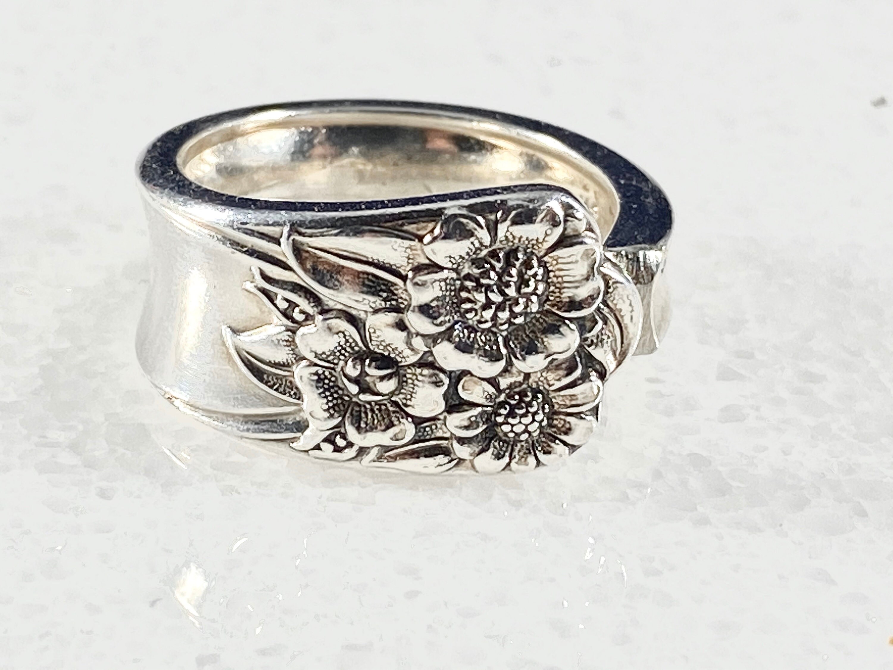 Spoon Ring Sunflower Spoon Ring Vintage Silverware Ring
