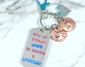 Heartiversary / Surgery Date Keychain! CHD - Can personalize this wth any quote that fits