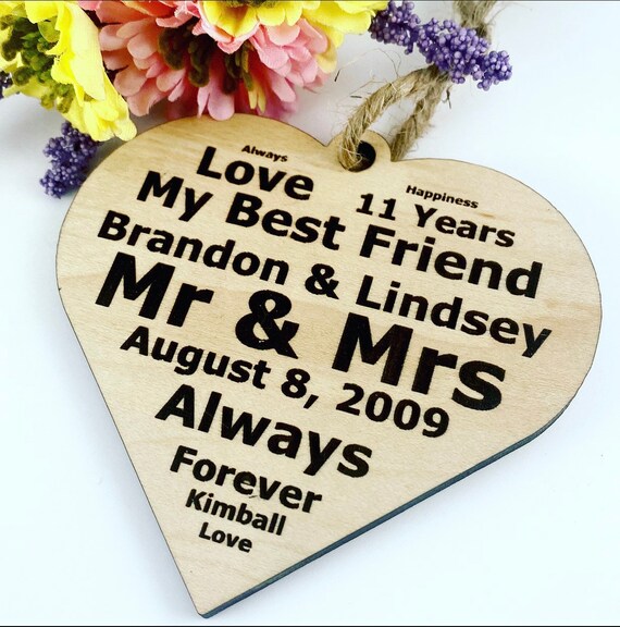 Personalized Anniversary - Lover’s Ornament- Any Words You Choose- Personalized Word Heart Ornament