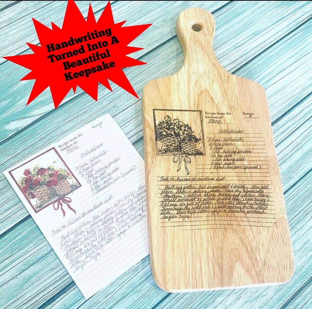 Handwritten Recipe Board personalized Recipe Cutting Board Recipe Gift