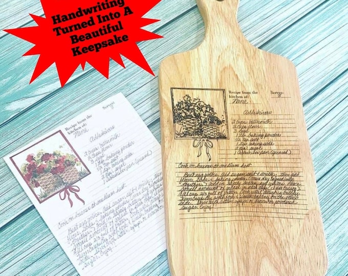 Handwritten Recipe Board  -Personalized Recipe Cutting Board - Recipe Gift - Cutting Board