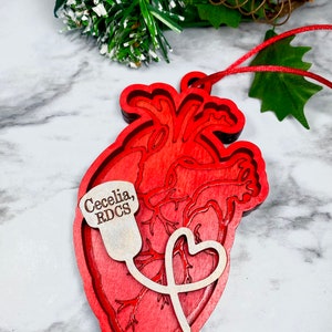 Echo Tech - Cardiac Sonographer - Anatomical Heart Christmas ornaments - Cardiology - RDCS, RCS ornament