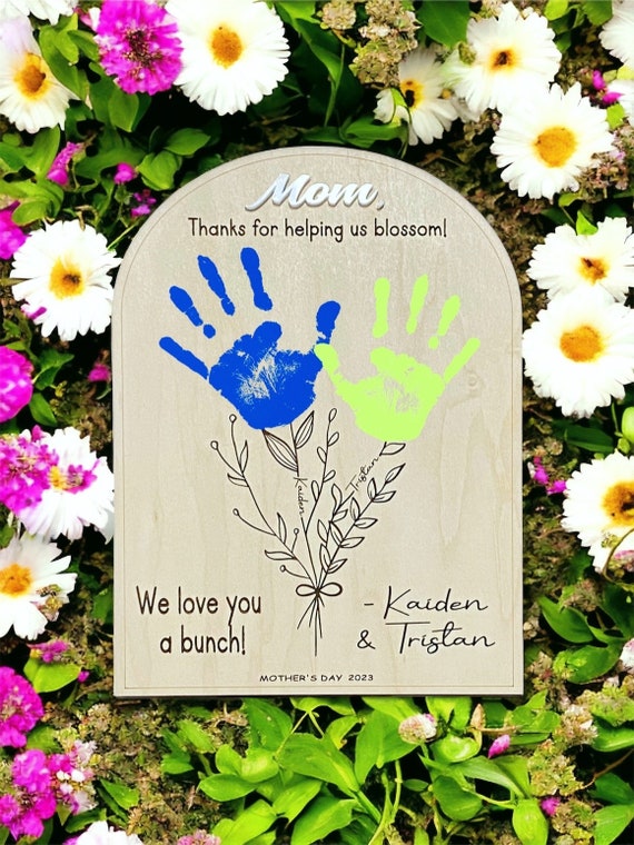 Mother’s Day Handprint Bouquet | Mother’s Day Gift | Grandparent Gift | Mother’s Day Sign | Handprint Flower  |Kid’s Handprint | Floral Sign