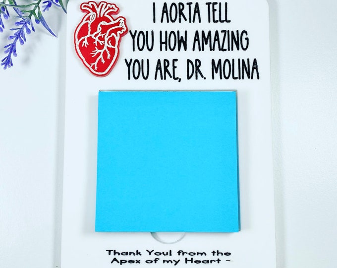 Cardiologist Gift - Echo Tech - Cardiology- Anatomical Heart - Dr Gift - Note Pad Gift - Personalized Gift