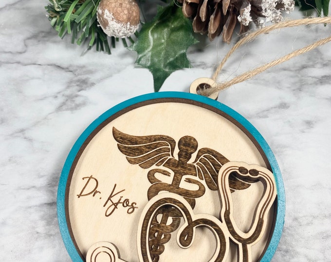 Doctor Ornament - Stethoscope- Medical - Nurse Ornament - Personalized