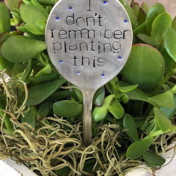 Funny Spoon Plant Marker - I dont remember planting this - Garden Decoration