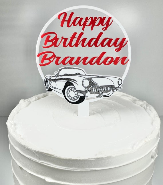 Classic Car Cake Topper - Hot Rod Cake Topper - Acrylic Cake Topper- Car Lover