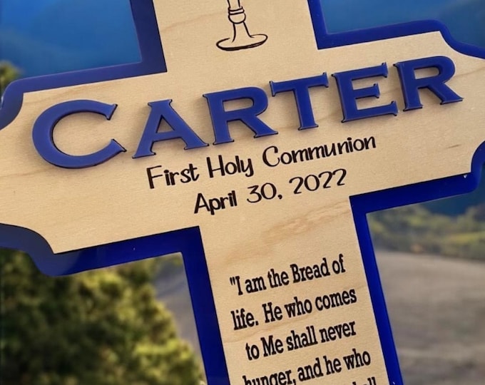 First Communion Cross Gift!!Personalized First Communion, Baptism, or Confirmation Cross - First Communion gift - Cross wall hanging