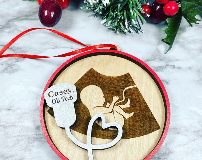 Sonographer - Ultrasound Tech - OB Tech - Diagnostic Medical Sonographer Christmas ornament
