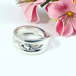 Silver Tulip  Ring - Tulip Spoon Ring - Vintage Silverware Ring
