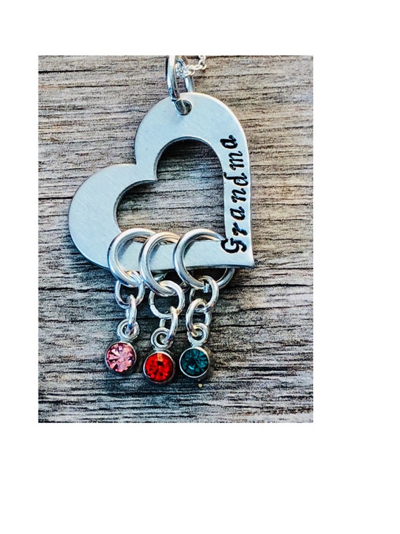 Grandma / Mom Personalized Kid Birthstone Necklace