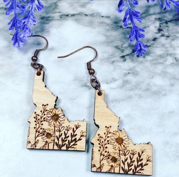 Idaho Floral earrings - Wood Earrings - Idahome