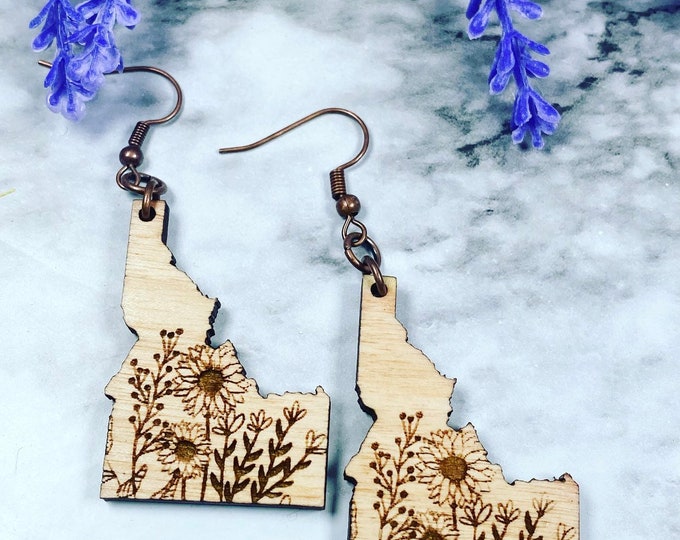 Idaho Floral earrings - Wood Earrings - Idahome