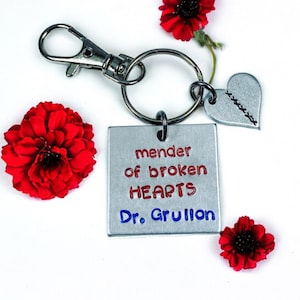 Customized Doctor Keychain - Heart Doctor - Stamped Cardiologist gift