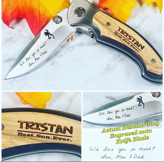 Personalized Pocket Knives Handwritten Pocket Knives Etsy