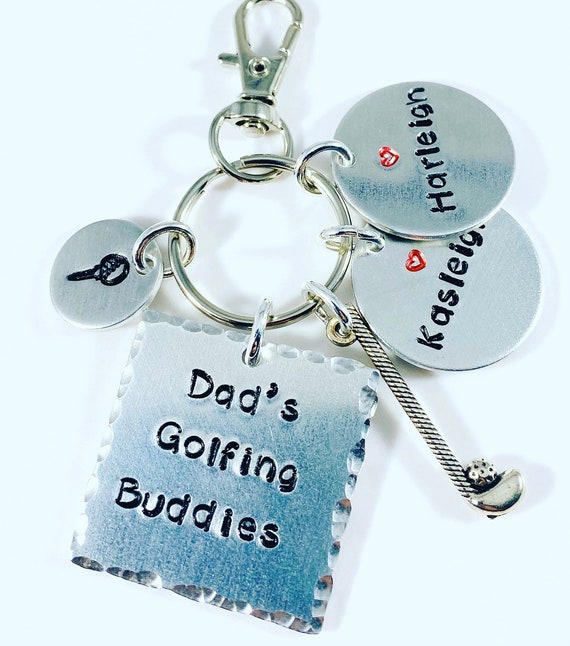 Personalized Keychain for Dad - Dad's Golfing Buddies - Golfing Keychain