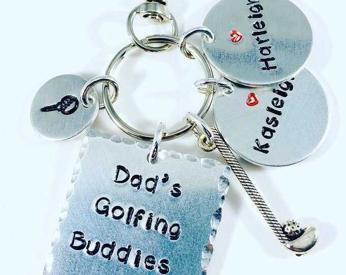 Personalized Keychain for Dad - Dad's Golfing Buddies - Golfing Keychain