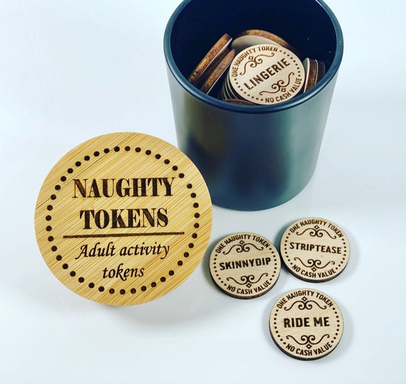 Spicy Adult Activity Tokens - Naughty Tokens Jar  - Valentines - Anniversary - Dates - Couples Gift - Wedding Gift -Sex- Bang - Gift for him
