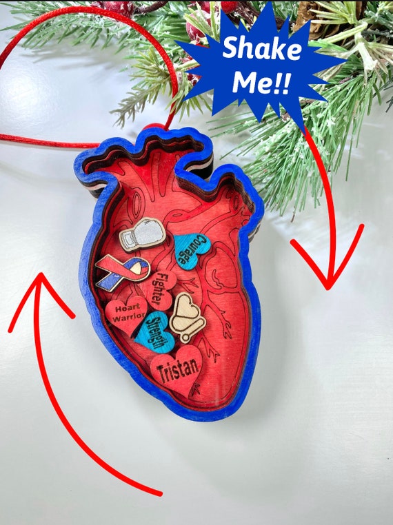 Heart Warrior Shaker Ornament - Personalized CHD Ornament- CHD Awareness