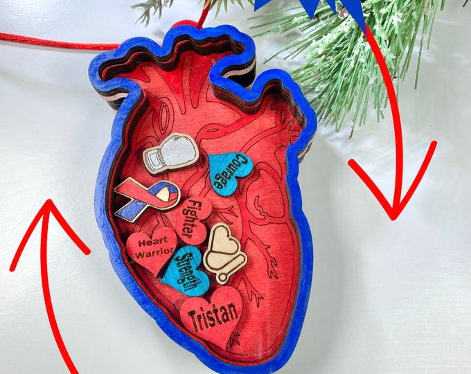 Heart Warrior Shaker Ornament - Personalized CHD Ornament- CHD Awareness