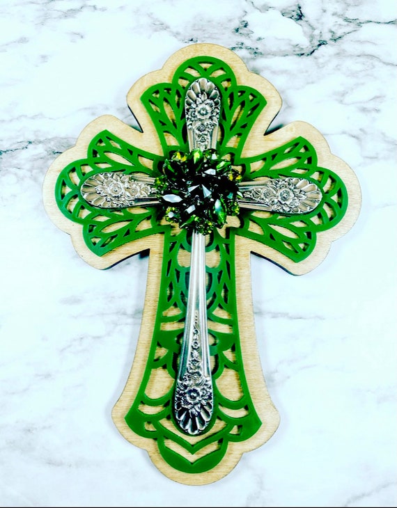 Gorgeous Wall Cross Made from Repurposed Spoons