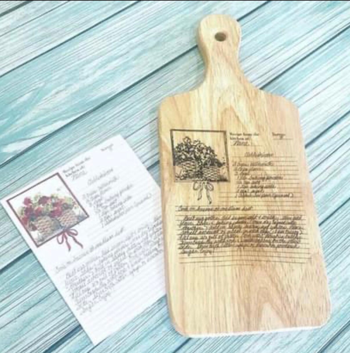 Handwritten Recipe Board personalized Recipe Cutting Board Etsy