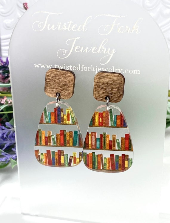 Book Earrings | Book Lover | Librarian Earrings | Teacher Earrings | Book Club Gift | Bookworm | Post Earrings | Post Book Earrings