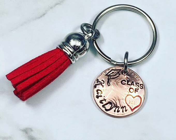 Personalized Graduation Class Of...Lucky Penny with choice of colored tassel - Graduation Gift - Custom Unique Graduation Present