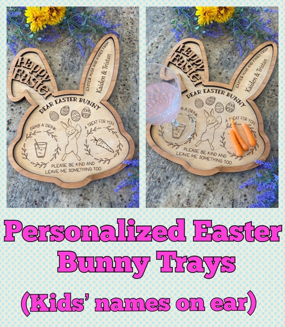 Personalized Easter Bunny Trays - Easter Bunny Decor - Easter - Easter Decorations - Easter Traditions - Serving Tray