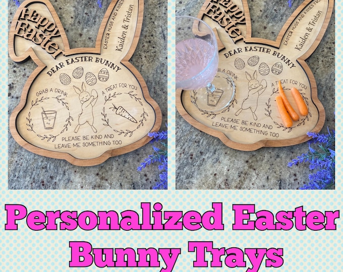 Personalized Easter Bunny Trays - Easter Bunny Decor - Easter - Easter Decorations - Easter Traditions - Serving Tray