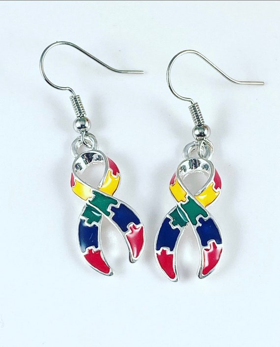 Autism Awareness Earrings-Autism Ribbon