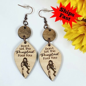 Empowering female wrestler earrings - female grappler - don’t let the ponytail fool you