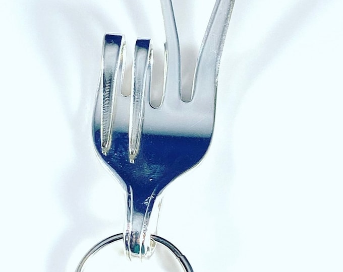 Peace Sign Silverware Fork Keychain