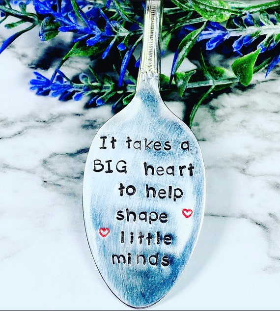 Teacher appreciation bookmark - It takes a big heart to help shape little minds - Teacher gift - Spoon Bookmark