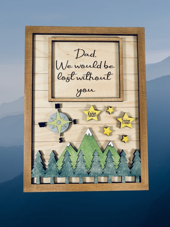 Fathers Day Sign - Kids’ Name Sign - We would be lost without you - Unique Father’s Day Sign - Gift from kids