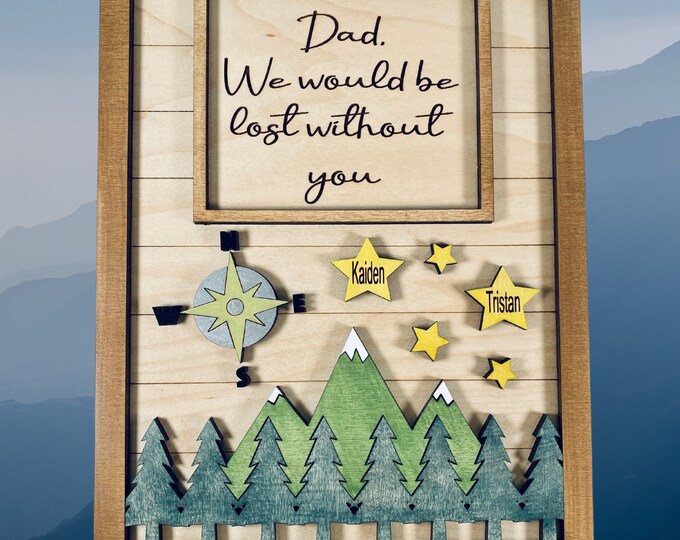 Fathers Day Sign - Kids’ Name Sign - We would be lost without you - Unique Father’s Day Sign - Gift from kids