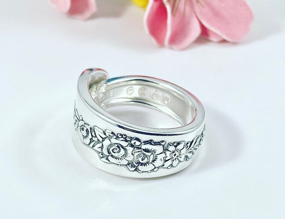 Royal Rose  Ring - Rose Spoon Ring - Vintage Silverware Ring