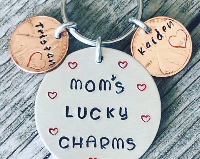 Mom's Lucky Charms (can stamp this for dad's, grandparents, etc too) Mother's Day Keychain